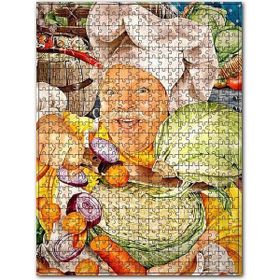 Cakapuzzle Aşçı ve Sebze Yemeği Görseli Ahşap 500 Parça Puzzle