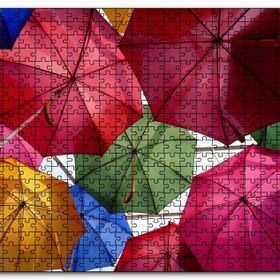 Cakapuzzle Asılı Renkli Şemsiyeler Mdf 1000 Parça Puzzle