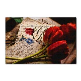 Cakapuzzle Aşk Mektupları ve Kırmızı Laleler 120 Parça Ahşap Puzzle
