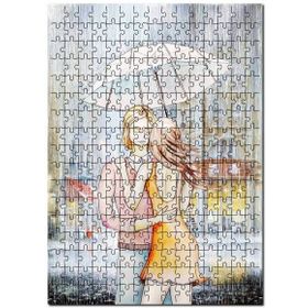 Cakapuzzle Aşk Yağmuru Şemsiyeli Çift Görseli Mdf 255 Parça Puzzle