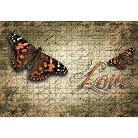 Cakapuzzle Aşk Yazılı Kelebekler 120 Parça Ahşap Puzzle