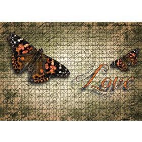Cakapuzzle Aşk Yazılı Kelebekler 120 Parça Ahşap Puzzle