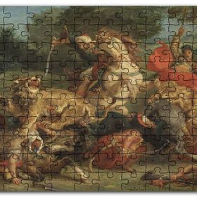 Cakapuzzle Aslan Avı Eugène Delacroix Sanat Görseli Mdf 255 Parça Puzzle