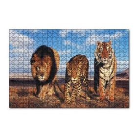 Cakapuzzle Aslan Leopar ve Kaplan Kompozisyon 120 Parça Ahşap Puzzle