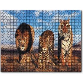 Cakapuzzle Aslan Leopar ve Kaplan Kompozisyon 120 Parça Puzzle