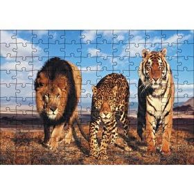 Cakapuzzle Aslan Leopar ve Kaplan Kompozisyon 120 Parça Puzzle