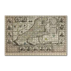 Cakapuzzle Aslan Şeklinde Eski Belçika Haritası 120 Parça Ahşap Puzzle