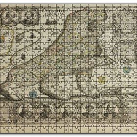 Cakapuzzle Aslan Şeklinde Eski Belçika Haritası Mdf 120 Parça Puzzle