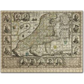 Cakapuzzle Aslan Şeklinde Eski Belçika Haritası Mdf 120 Parça Puzzle