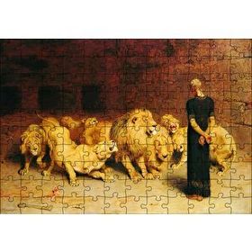Cakapuzzle Aslan Terbiyecisi ve Aslanlar 120 Parça Ahşap Puzzle