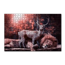 Cakapuzzle Aslan ve Geyik Rüya Gibi 120 Parça Ahşap Puzzle