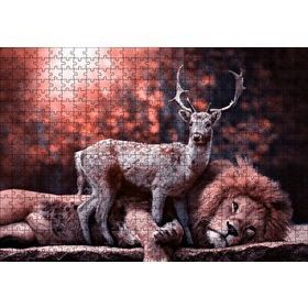 Cakapuzzle Aslan ve Geyik Rüya Gibi 120 Parça Ahşap Puzzle