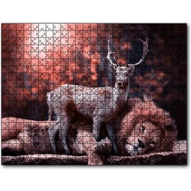 Cakapuzzle Aslan ve Geyik Rüya Gibi Ahşap 500 Parça Puzzle
