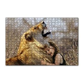 Cakapuzzle Aslan ve Sevimli Çocuk 120 Parça Ahşap Puzzle