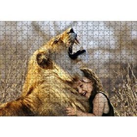 Cakapuzzle Aslan ve Sevimli Çocuk 120 Parça Ahşap Puzzle