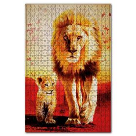 Cakapuzzle Aslan ve Yavrusu Görseli 1000 Parça Puzzle