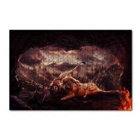 Cakapuzzle Aslanların Mağarada Dövüşü 120 Parça Ahşap Puzzle