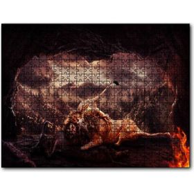 Cakapuzzle Aslanların Mağarada Dövüşü Mdf 255 Parça Puzzle