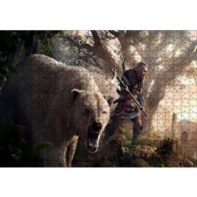 Cakapuzzle Assassins Creed Baltalı Savaşçı ve Ayı 120 Parça Ahşap Puzzle