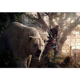 Cakapuzzle Assassins Creed Baltalı Savaşçı ve Ayı 120 Parça Ahşap Puzzle