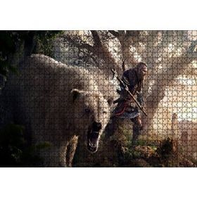Cakapuzzle Assassins Creed Baltalı Savaşçı ve Ayı 120 Parça Ahşap Puzzle
