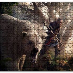 Cakapuzzle Assassins Creed Baltalı Savaşçı ve Ayı Mdf 1000 Parça Puzzle