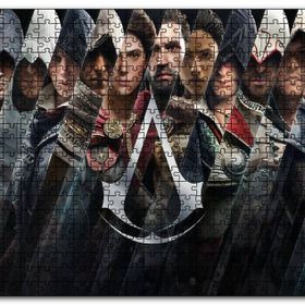 Cakapuzzle Assassins Creed Dikey Şeritler Tüm Karakterler Mdf 1000 Parça Puzzle