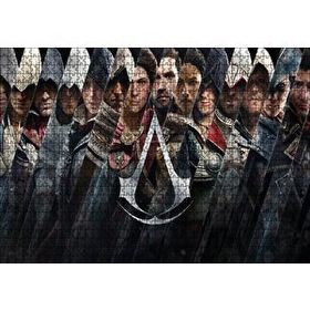Cakapuzzle Assassins Creed Dikey Şeritler Tüm Karakterler Mdf 1000 Parça Puzzle