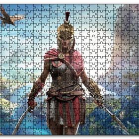 Cakapuzzle Assassins Creed Kadın Suikastçi Nehir ve Dağlar Mdf 1000 Parça Puzzle