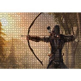 Cakapuzzle Assassins Creed Okçu Savaşçı ve Orman 120 Parça Ahşap Puzzle