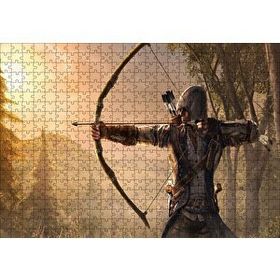 Cakapuzzle Assassins Creed Okçu Savaşçı ve Orman 120 Parça Ahşap Puzzle