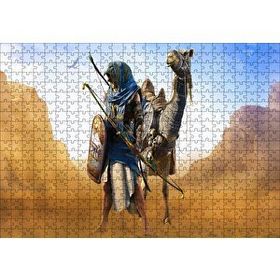 Cakapuzzle Assassins Creed Origins Mısır Çöl Savaşçısı ve Devesi 120 Parça Ahşap Puzzle