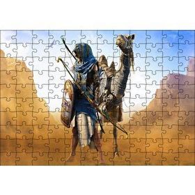 Cakapuzzle Assassins Creed Origins Mısır Çöl Savaşçısı ve Devesi 120 Parça Ahşap Puzzle