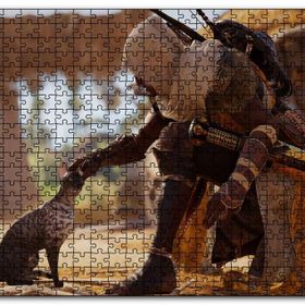 Cakapuzzle Assassins Creed Origins Mısır Kedi ve Karakter Mdf 120 Parça Puzzle