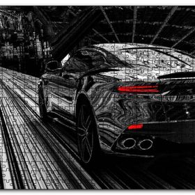 Cakapuzzle Aston Martin Superleggera Volante Siyah Mdf 120 Parça Puzzle