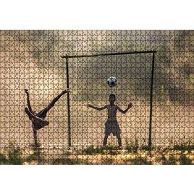 Cakapuzzle Asyalı Çocuklar Futbol Oynuyor Mdf 1000 Parça Puzzle