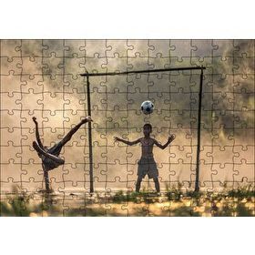Cakapuzzle Asyalı Çocuklar Futbol Oynuyor Mdf 120 Parça Puzzle