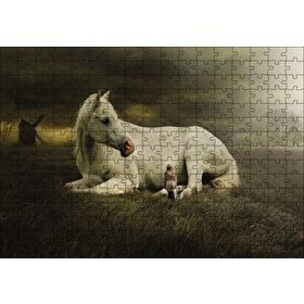 Cakapuzzle At Köpek Kız Çocuğu Fantatik 120 Parça Ahşap Puzzle