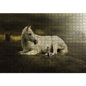Cakapuzzle At Köpek Kız Çocuğu Fantatik 120 Parça Ahşap Puzzle