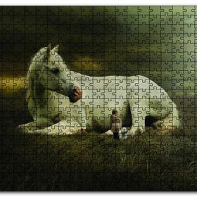 Cakapuzzle At Köpek Kız Çocuğu Fantatik Ahşap 1000 Parça Puzzle