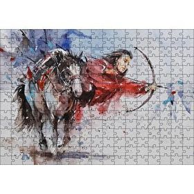 Cakapuzzle At Sırtındaki Okçu Suluboya Efekt 120 Parça Ahşap Puzzle
