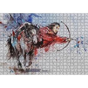 Cakapuzzle At Sırtındaki Okçu Suluboya Efekt 120 Parça Ahşap Puzzle