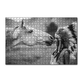 Cakapuzzle At ve Kızılderili 120 Parça Ahşap Puzzle