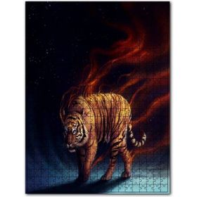 Cakapuzzle Ateş Saçan Kaplan Mavi Gece 120 Parça Puzzle