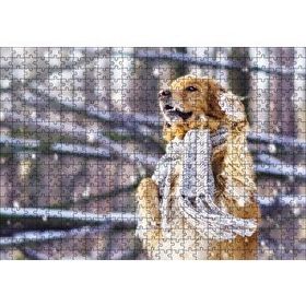 Cakapuzzle Atkılı Köpek 120 Parça Ahşap Puzzle