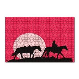 Cakapuzzle Atlar ve Kementli Kovboy 120 Parça Ahşap Puzzle