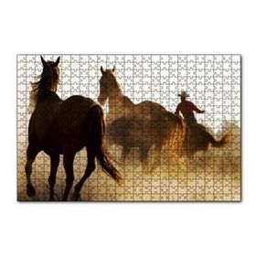 Cakapuzzle Atlar ve Kementli Kovboy 120 Parça Ahşap Puzzle
