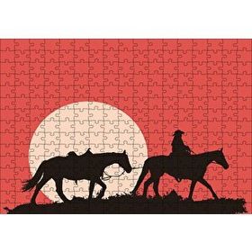 Cakapuzzle Atlar ve Kementli Kovboy 120 Parça Ahşap Puzzle