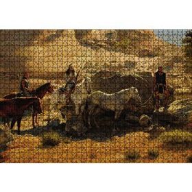 Cakapuzzle Atlı Kızılderililer 120 Parça Ahşap Puzzle