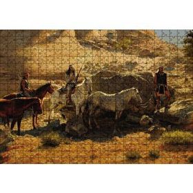 Cakapuzzle Atlı Kızılderililer 120 Parça Ahşap Puzzle